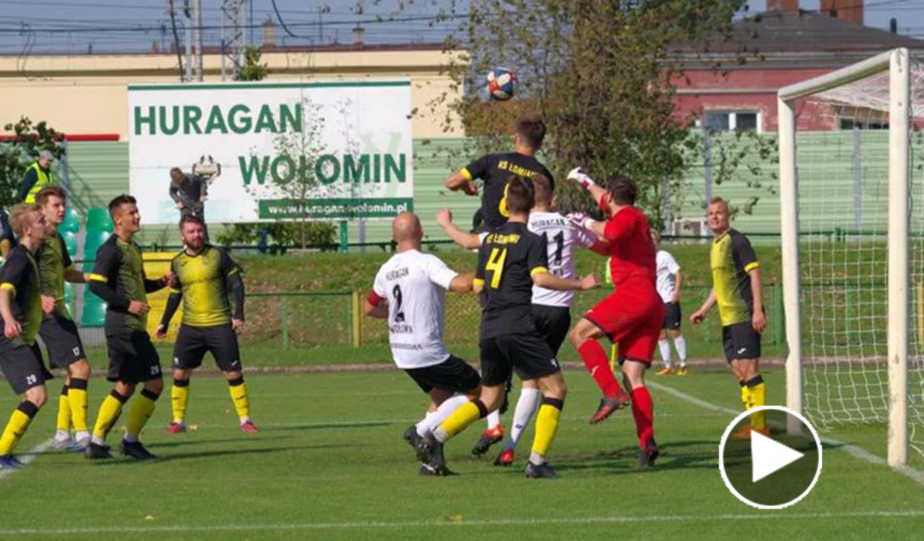 Fragmenty meczu IV ligi piłki nożnej: Huragan Wołomin ? KS Łomianki