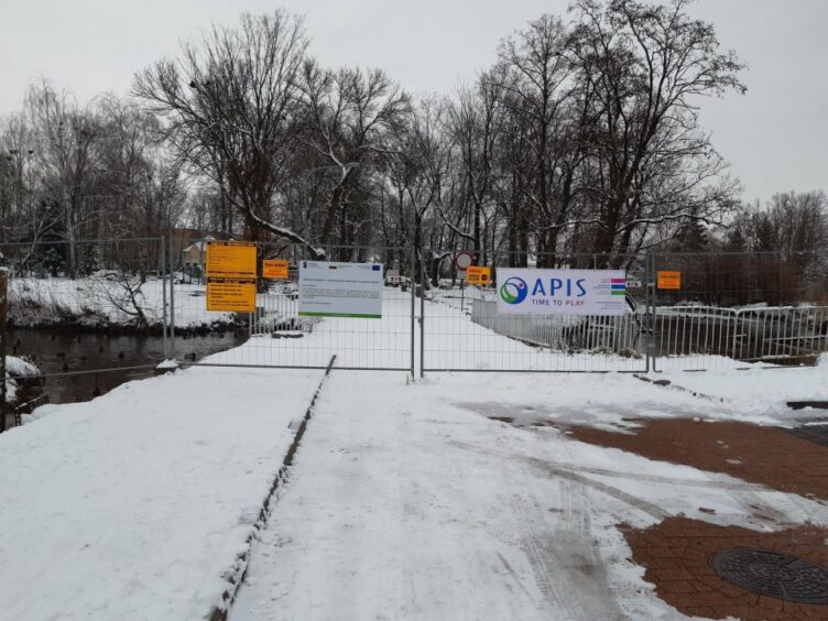 Plac budowy w Parku Czartoryskiej