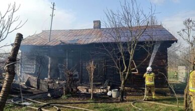 Pożar budynku mieszkalnego w miejscowości Dręszew