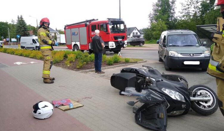 Wypadek na ul. Powstańców w Ząbkach