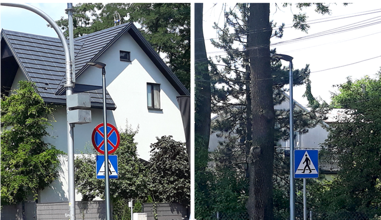 doświetleniem siedmiu przejść dla pieszych na ulicach Zielonki