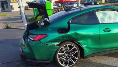 Rozbił sportowe BMW w Ząbkach