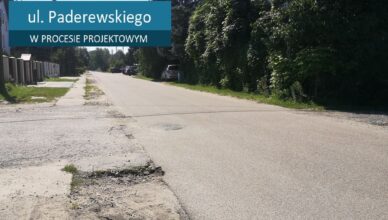 przetarg na projekt ulicy Paderewskiego w Zielonce