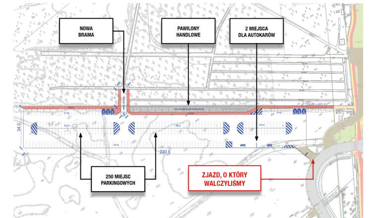parkingu przy cmentarzu w Zielonce