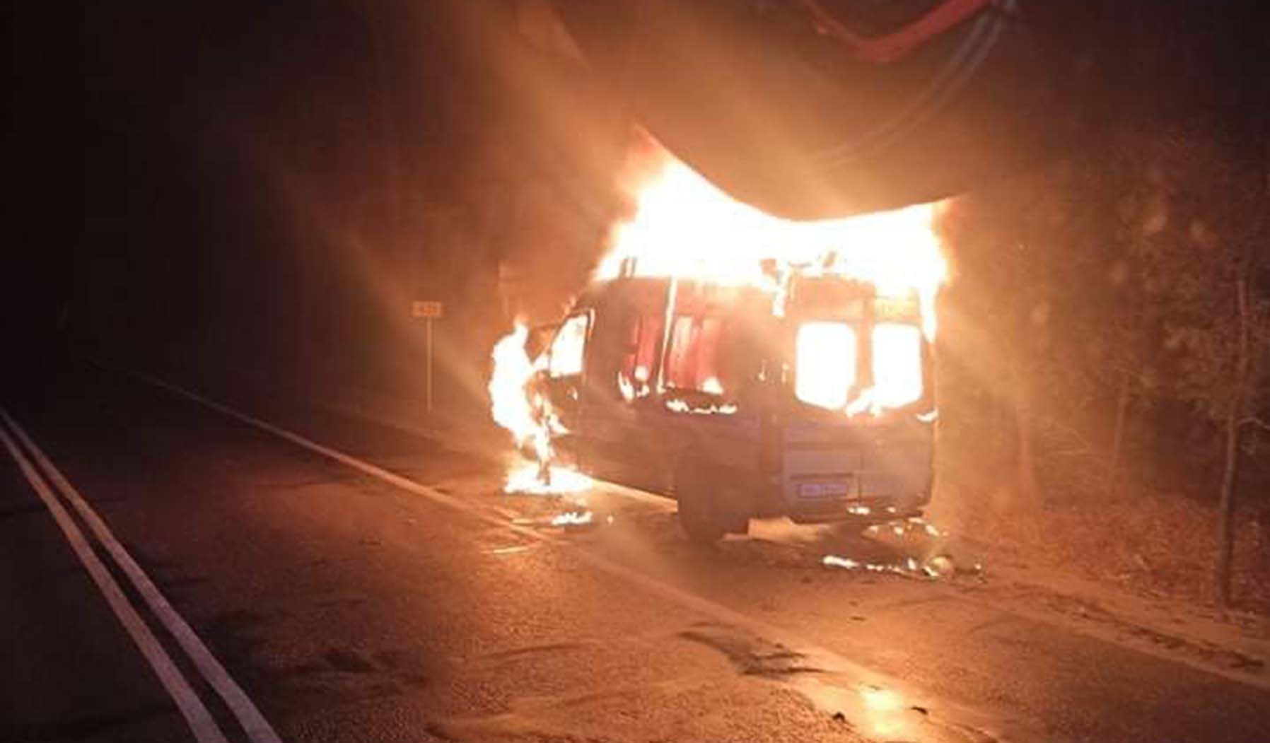 Pożar w karetki w Markach