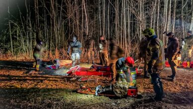 Akcja ratownicza na bagnach