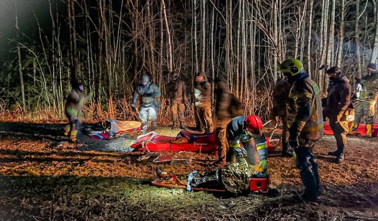 Akcja ratownicza na bagnach