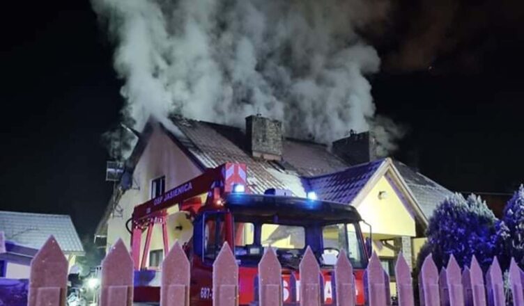 Pożar domu w Jarzębiej Łące