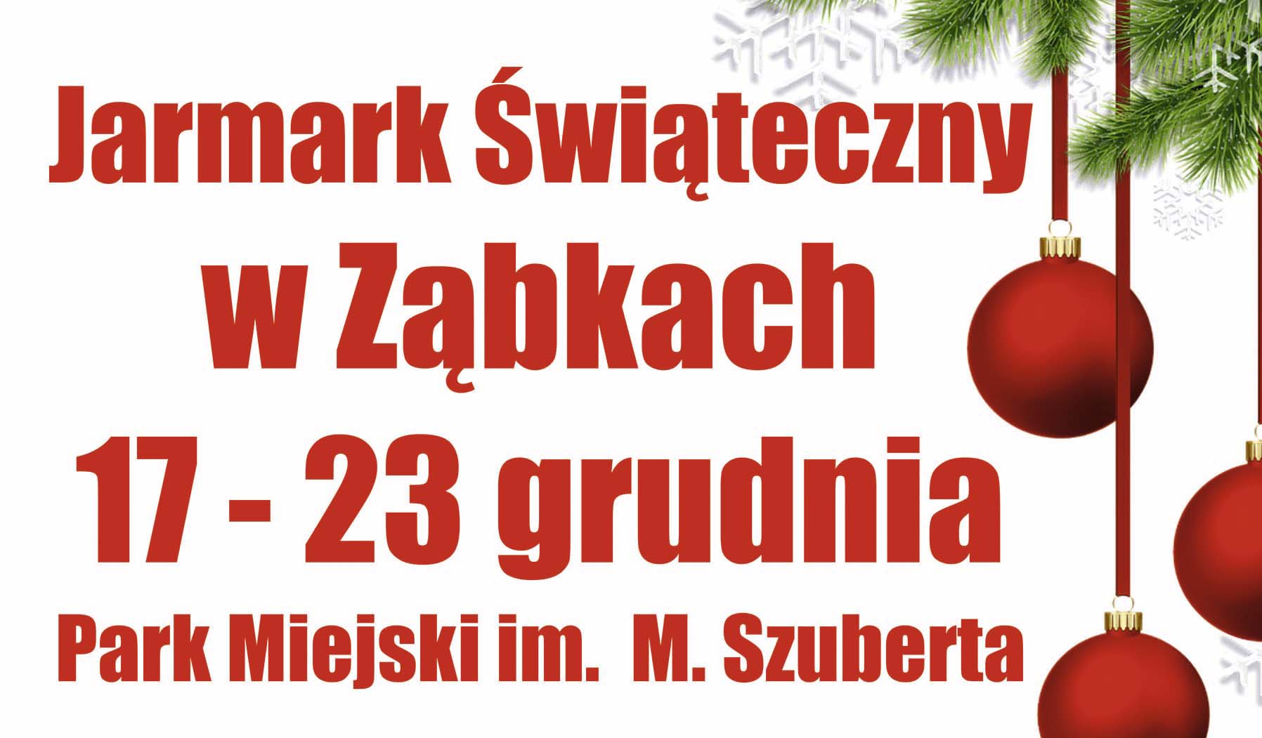 Zaproszenie na Jarmark Świąteczny do Ząbek