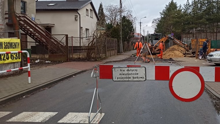 prace drogowe na Strudze