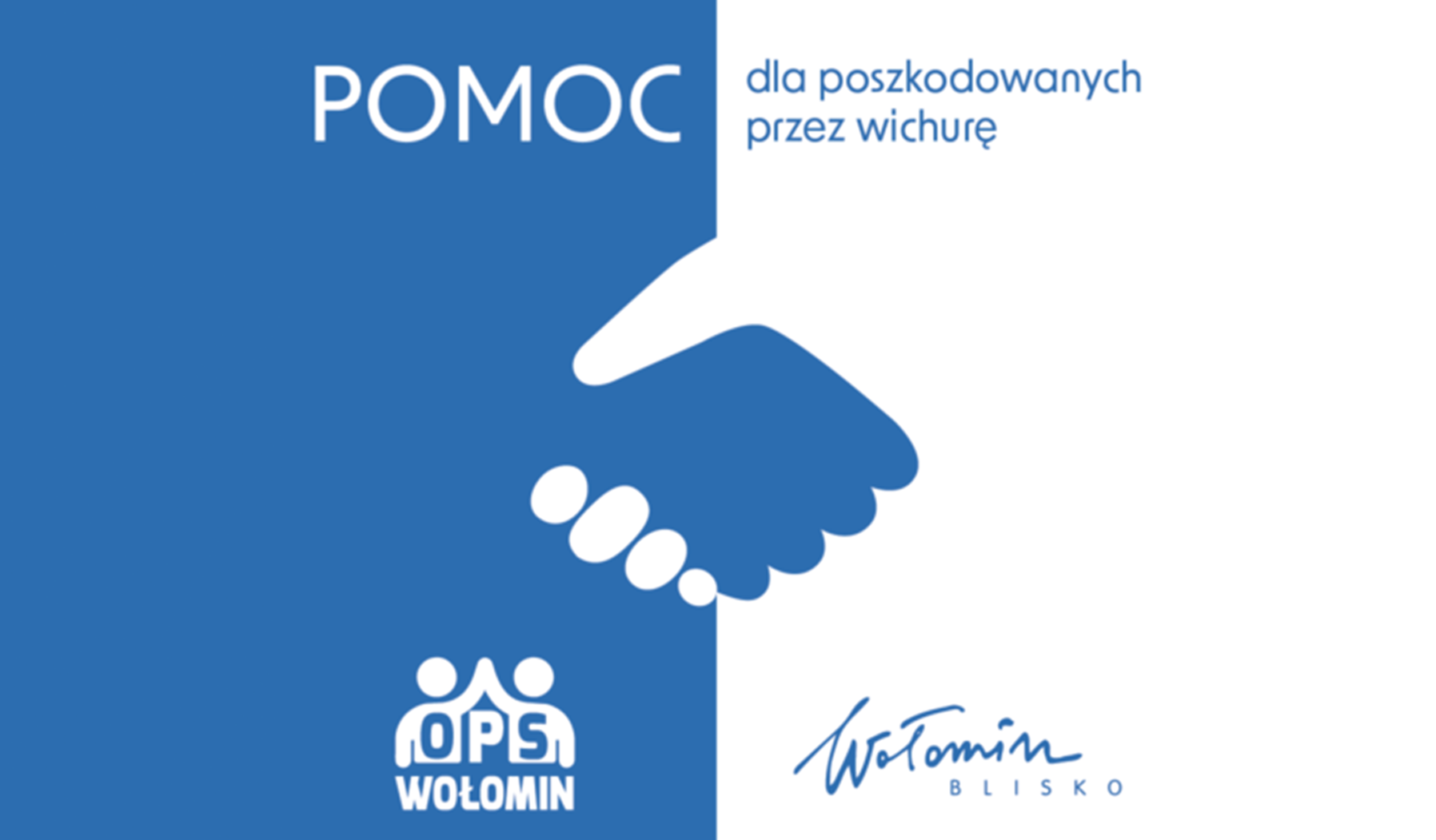 Informacja dla osób i rodzin poszkodowanych w wyniku przejścia wichury przez gminę Wołomin