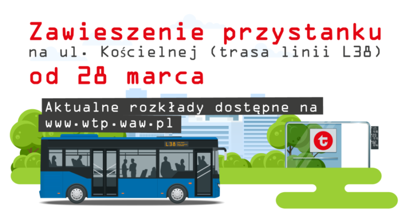 Zawieszenie przystanku na ul. Kościelnej w Wołominie