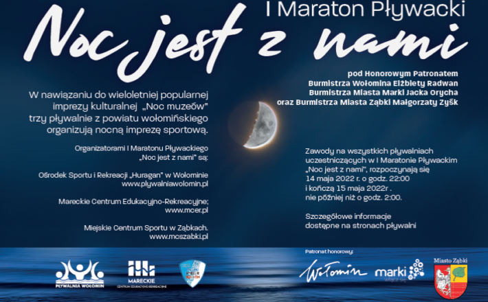 I Maraton Pływacki ?Noc jest z nami? w Ząbkach, Markach i Wołominie