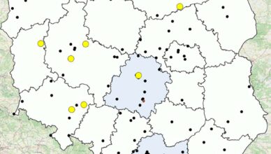 Policyjna mapa wypadków drogowych ze skutkiem śmiertelnym – Wakacje 2022