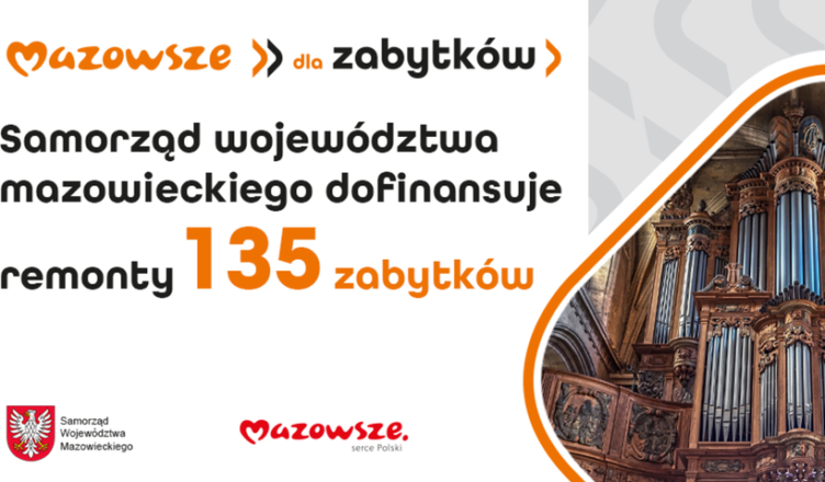 135 zabytków zostanie wyremontowanych przy wsparciu samorządu Mazowsza