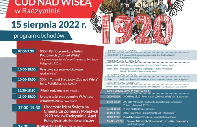 Program obchodów 102. rocznicy Bitwy Warszawskiej w Radzyminie
