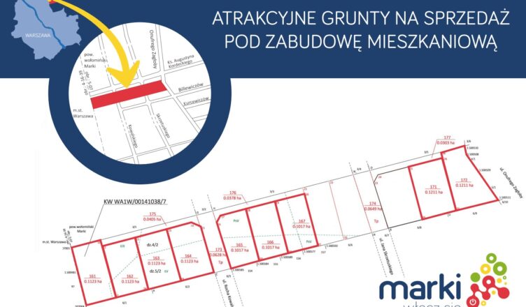 Przetargi na działki w znakomitej lokalizacji w Markach