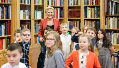 Spotkanie Pierwszej Damy z mareckimi uczniami