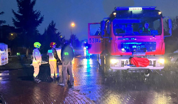pożar na ekranie telewizora