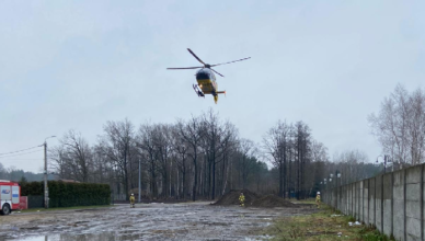 Lądowanie helikoptera LPR w Pasku