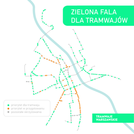 Zielona fala dla tramwajów w Warszawie