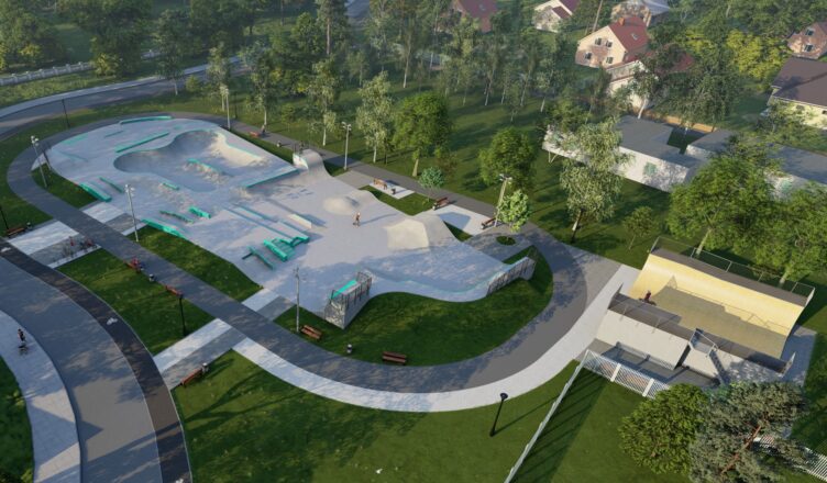 Skatepark w Zielonce - podbudowa największej w Polsce vert rampy gotowa