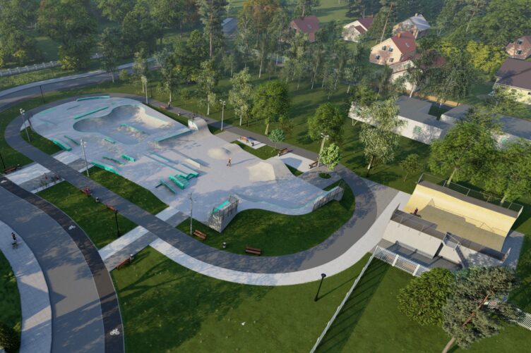 Skatepark w Zielonce - podbudowa największej w Polsce vert rampy gotowa
