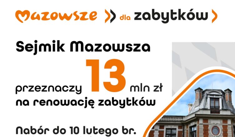 Ruszył nabór do programu „Mazowsze dla zabytków”