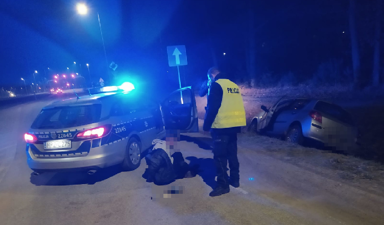 Pościg z powiatu legionowskiego zakończył się w rowie w powiecie wołomińskim