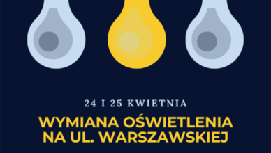 Wołomin - wymiana oświetlenia na ul. Warszawskiej