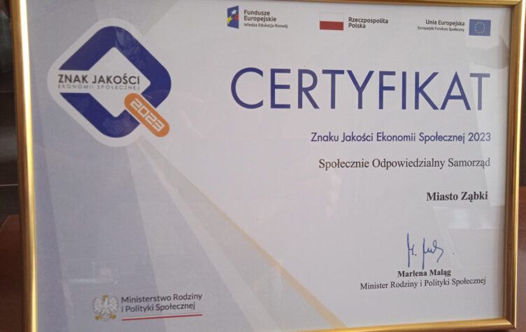 Miasto Ząbki z certyfikatem Społecznie Odpowiedzialny Samorząd