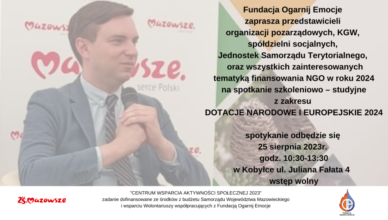 Kobyłka - spotkanie dla organizacji pozarządowych pn. DOTACJE NARODOWE I EUROPEJSKIE 2024