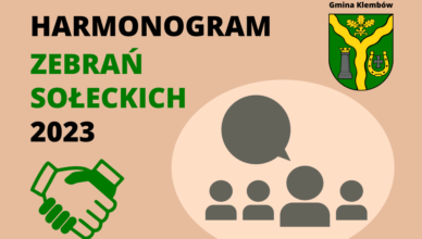 Klembów - Harmonogram zebrań sołeckich w roku 2023