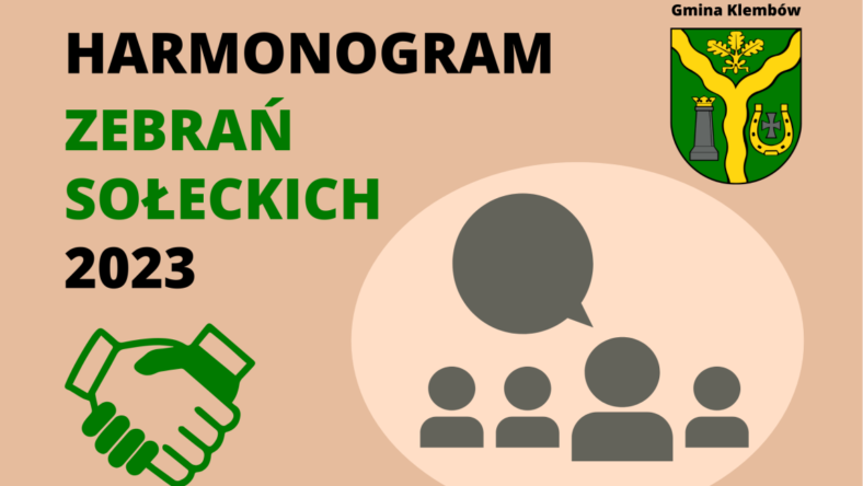 Klembów - Harmonogram zebrań sołeckich w roku 2023