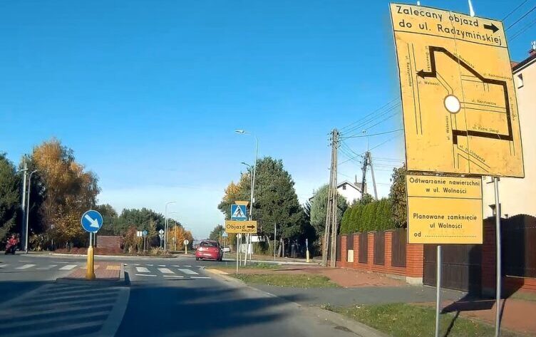 Ząbki - zamknięcie ul. Wolności od 2 listopada
