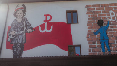 Ząbki - odsłonięcie muralu Małego Powstańca