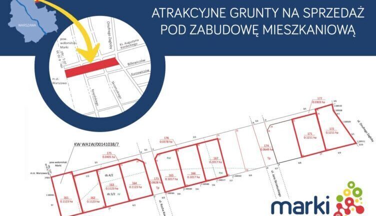 Marki - dziewięć działek na sprzedaż