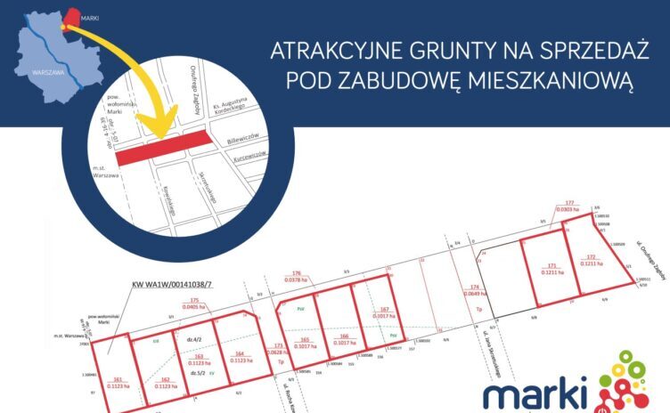 Marki - dziewięć działek na sprzedaż