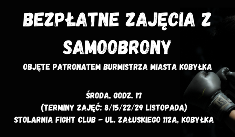 Kobyłka - bezpłatne zajęcia z samoobrony w listopadzie