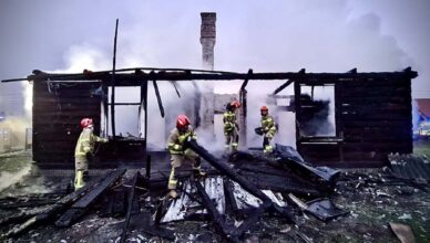 Drewniany dom spłonął doszczętnie. W zgliszczach odnaleziono pięć martwych psów.
