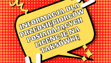 Ząbki - informacja dla przedsiębiorców posiadających licencję na taksówkę
