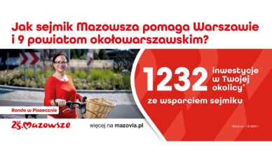 Warszawa i okoliczne powiaty ze wsparciem sejmiku Mazowsza!