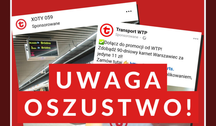 Komunikat ZTM - promocyjne ceny biletów WTP to oszustwo