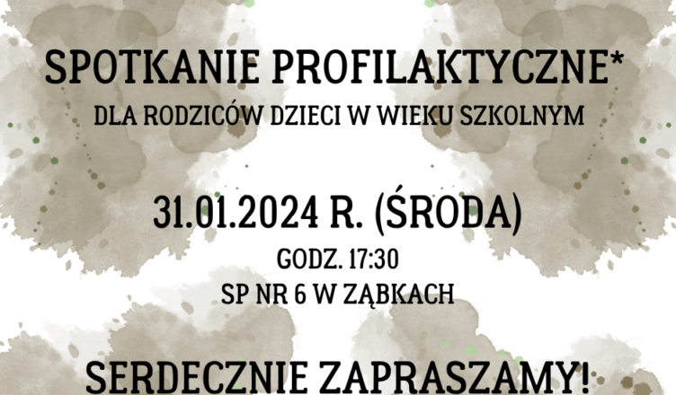 Ząbki - spotkanie profilaktyczne dla rodziców nastolatków w SP nr 6