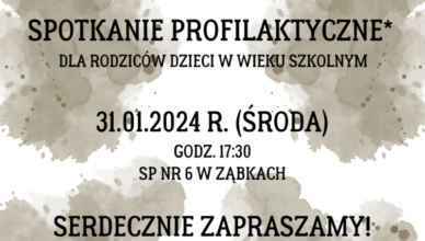 Ząbki - spotkanie profilaktyczne dla rodziców nastolatków w SP nr 6