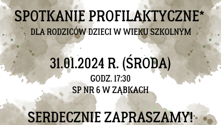 Ząbki - spotkanie profilaktyczne dla rodziców nastolatków w SP nr 6