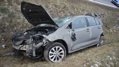 Pijany wjechał do rowu