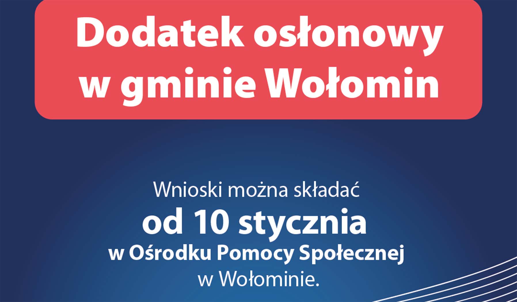 Dodatek osłonowy w gminie Wołomin