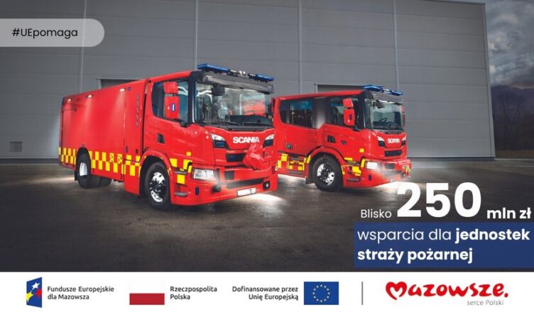 Blisko 250 mln zł wsparcia dla jednostek straży pożarnych