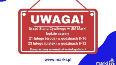 Marki - zmiany godzin pracy Urzędu Stanu Cywilnego